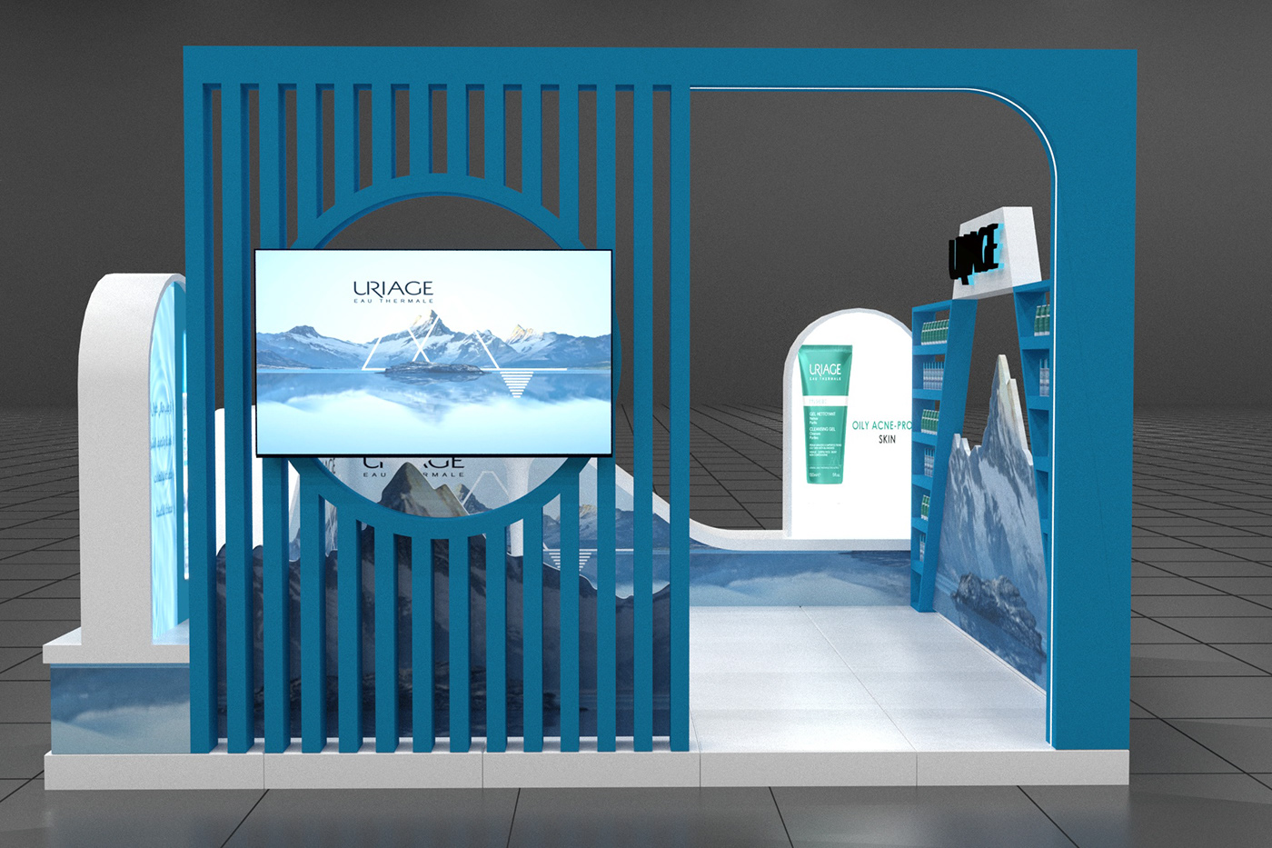 Pop Up Skincare Display Showcase 