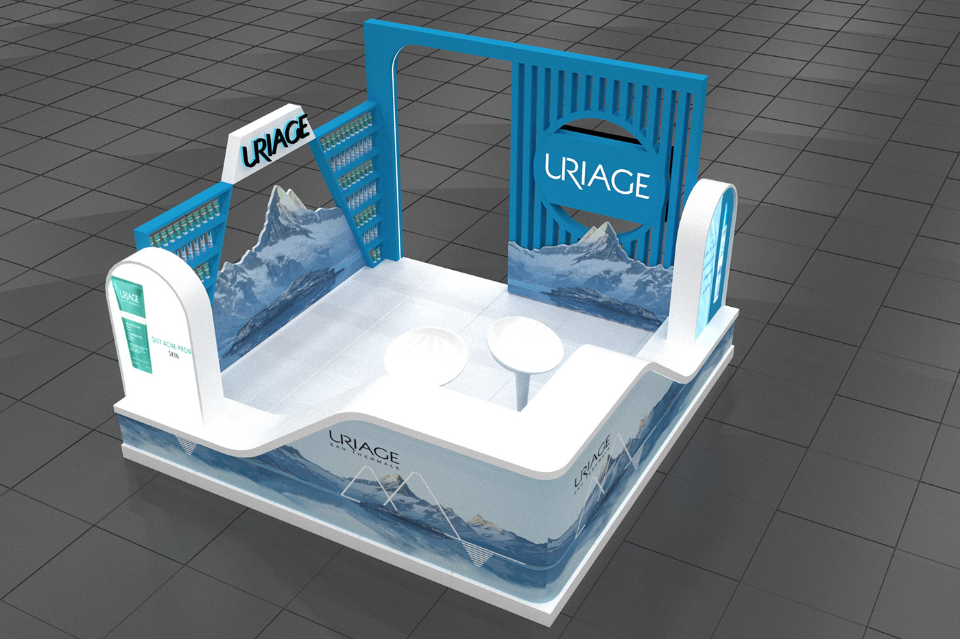 Pop Up Skincare Display Showcase 
