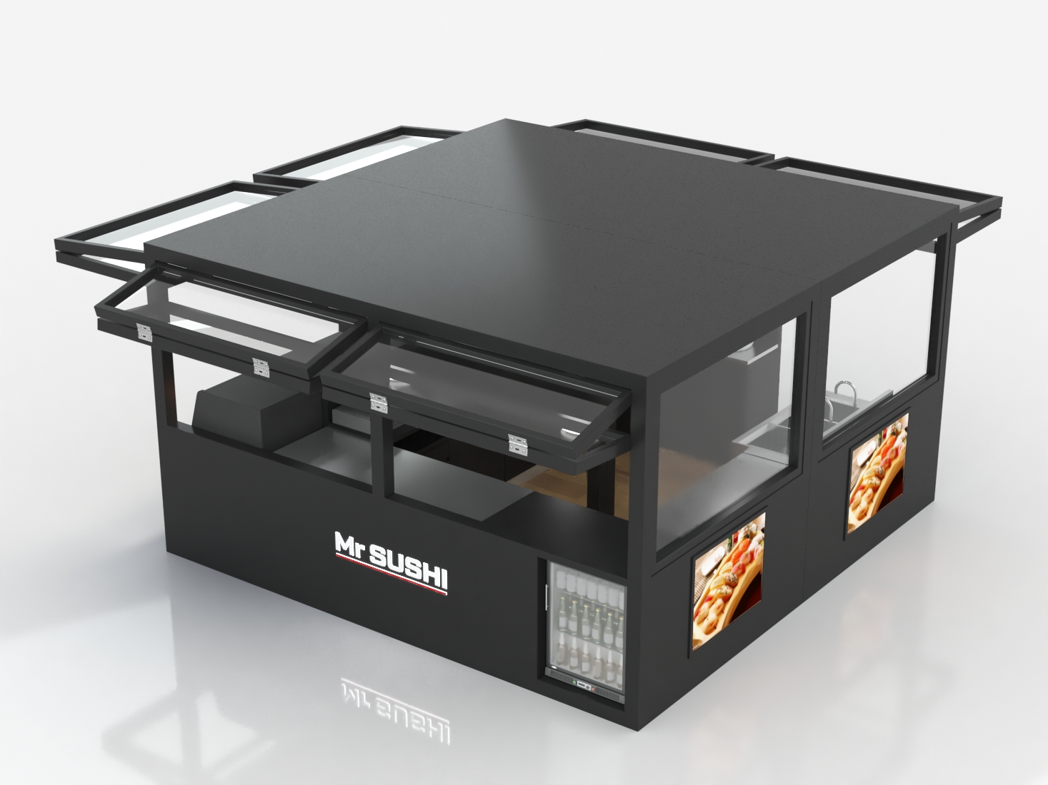 Sushi Outdoor Black Kiosk