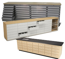 pharmacy drawer bench