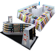 cell phone accessory kiosk in mall