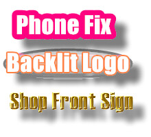 cell phone store backlit sign