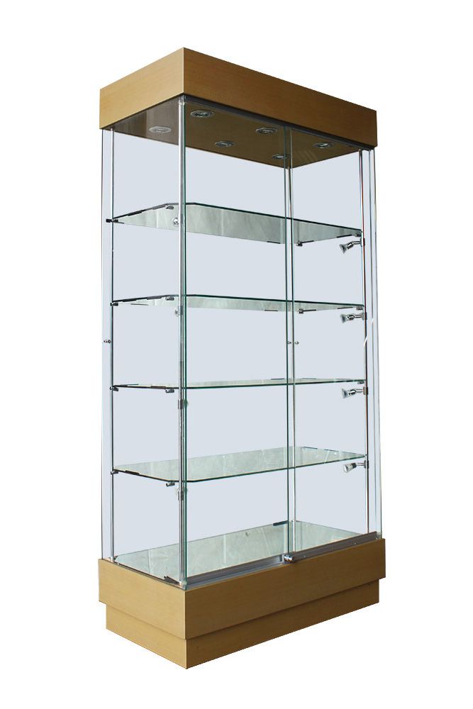 wood display cabinet for jewelry display