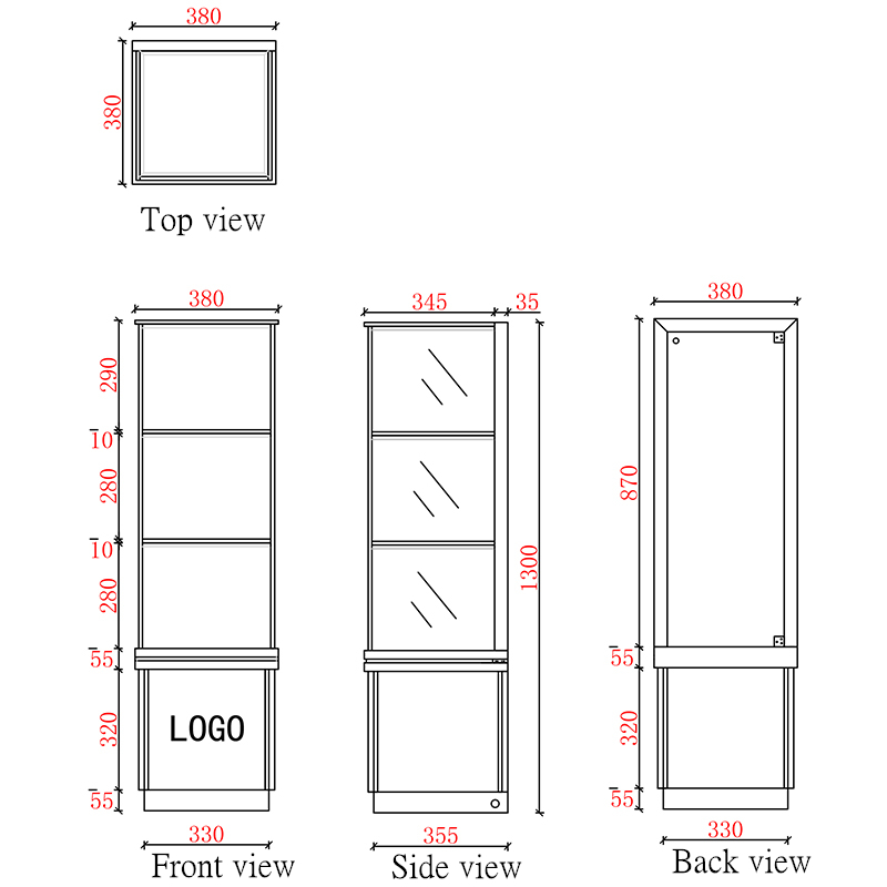 jewelry case dimension