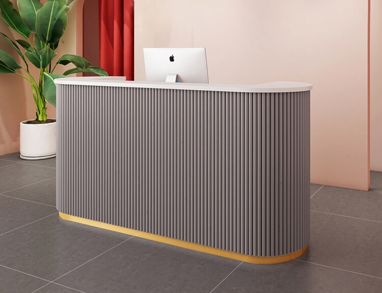 grey reception desk