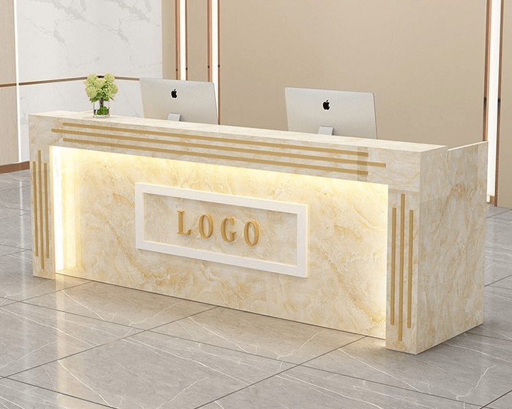 stone reception desk
