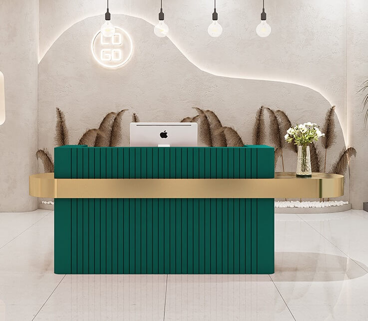 dark green desk