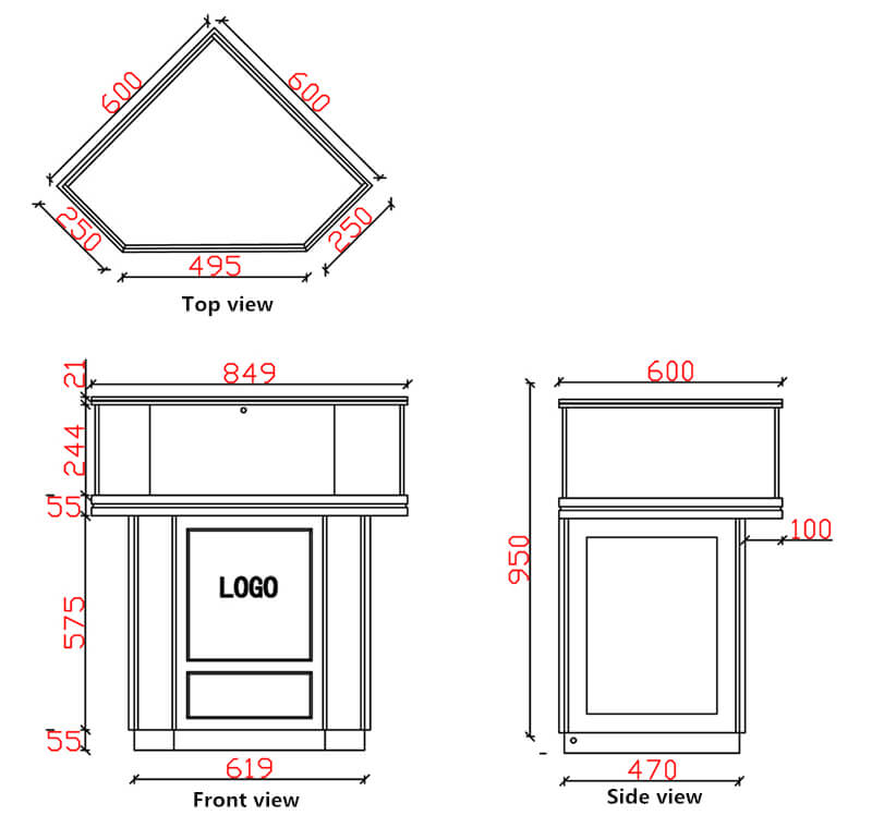 jewelry cabinet dimension