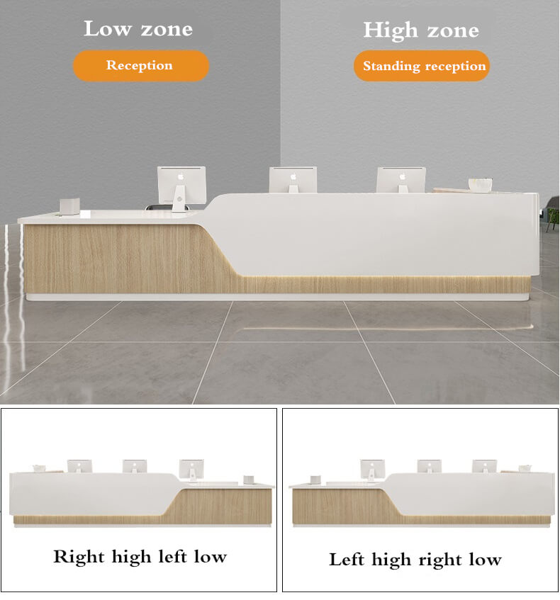 L shape front table