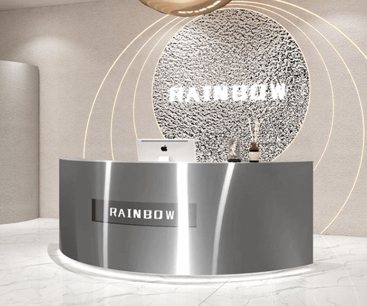 grey reception desk design