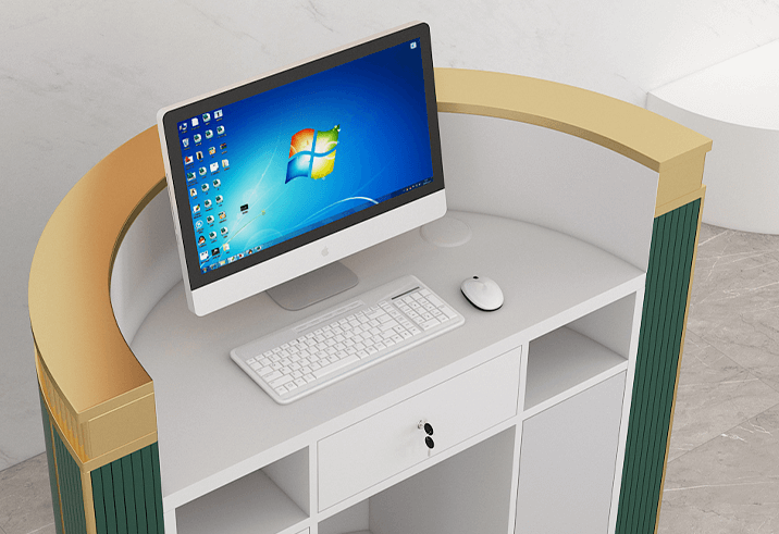 dark green desk