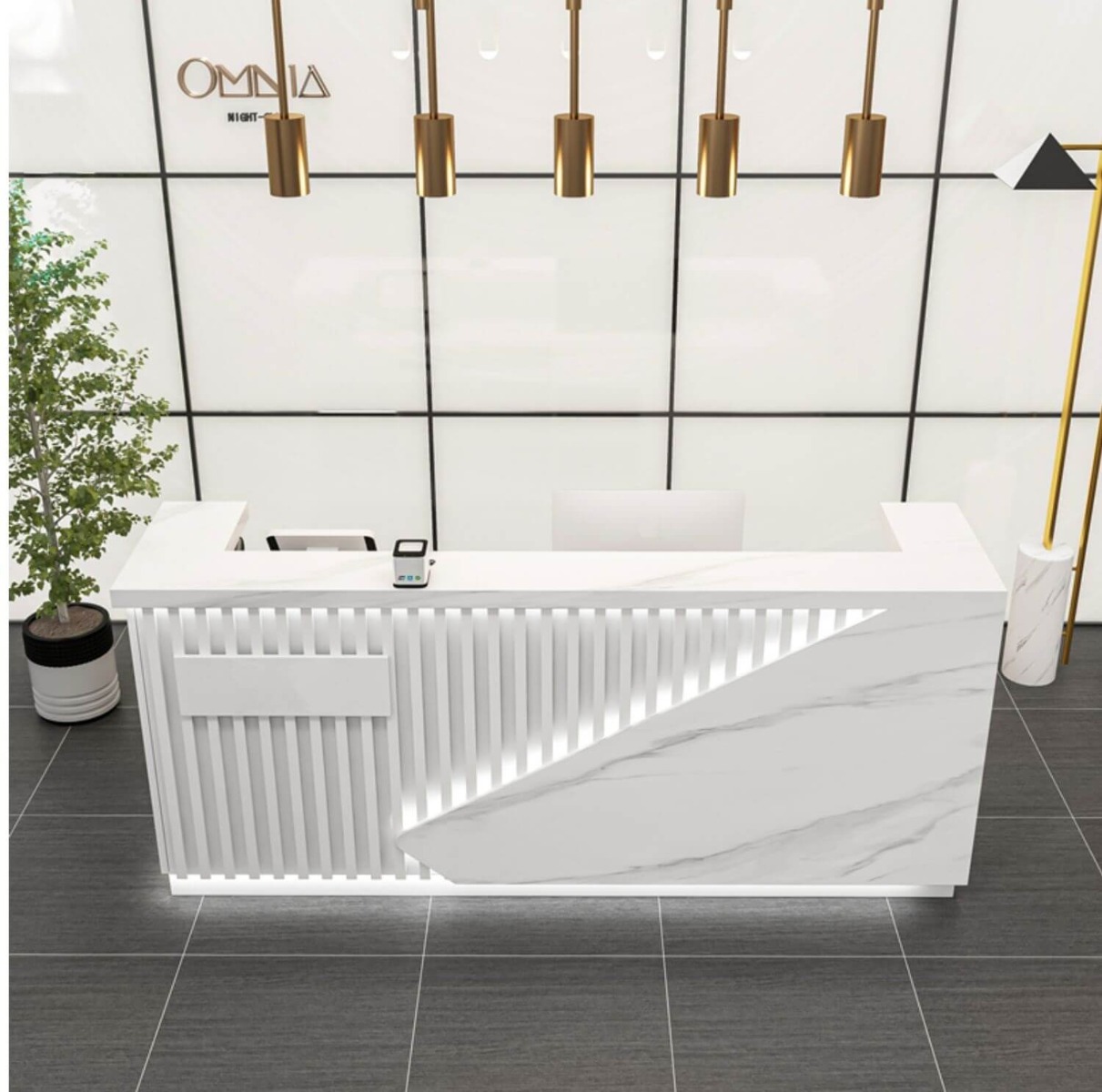 white front desk