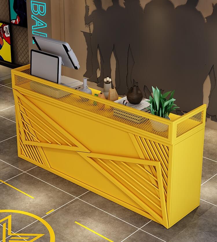 metal reception desk