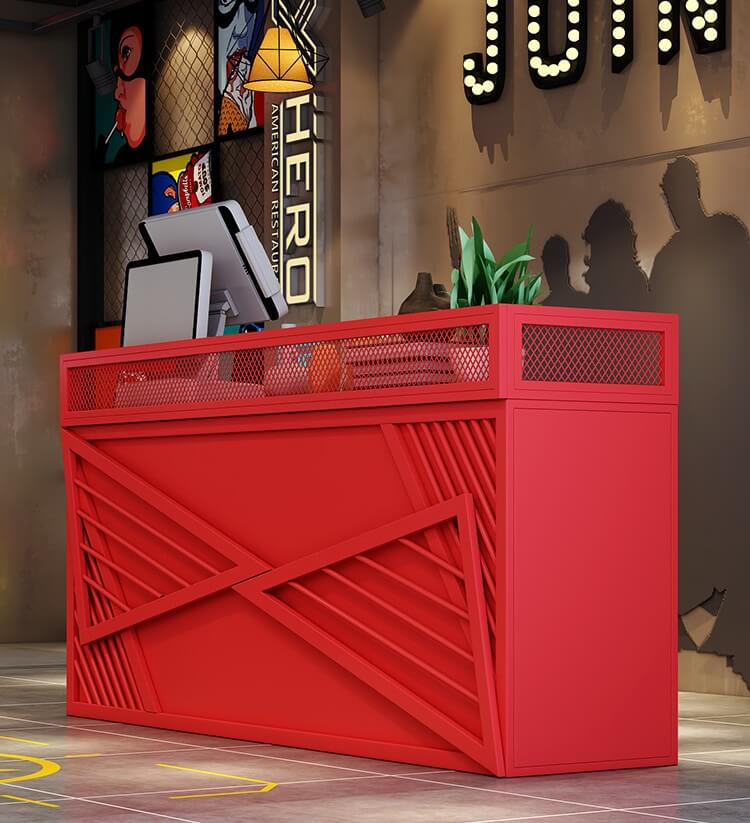 red ffront desk