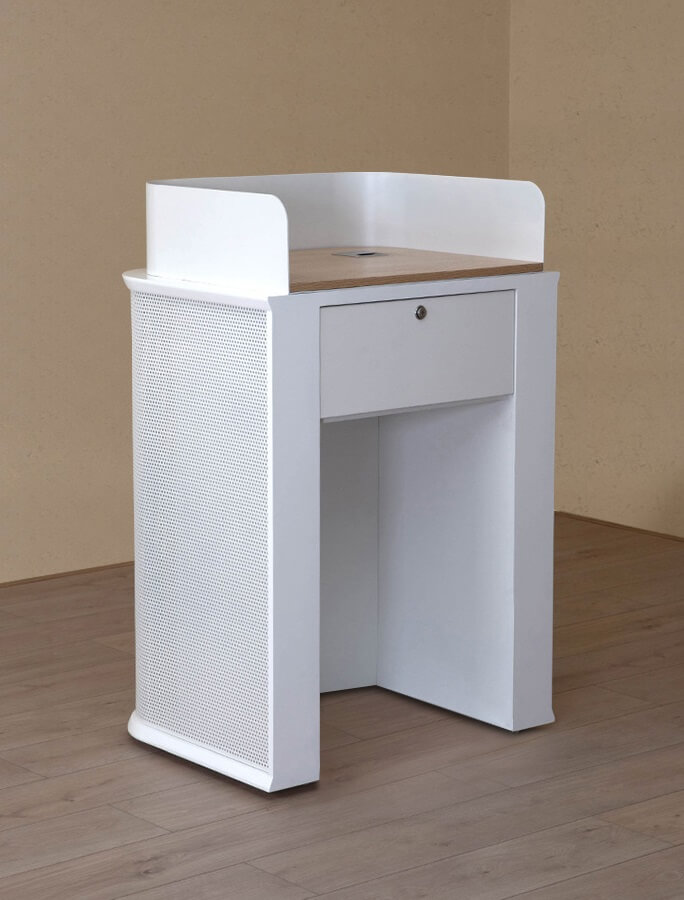 metal decoration front desk