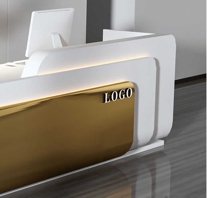 golden reception desk