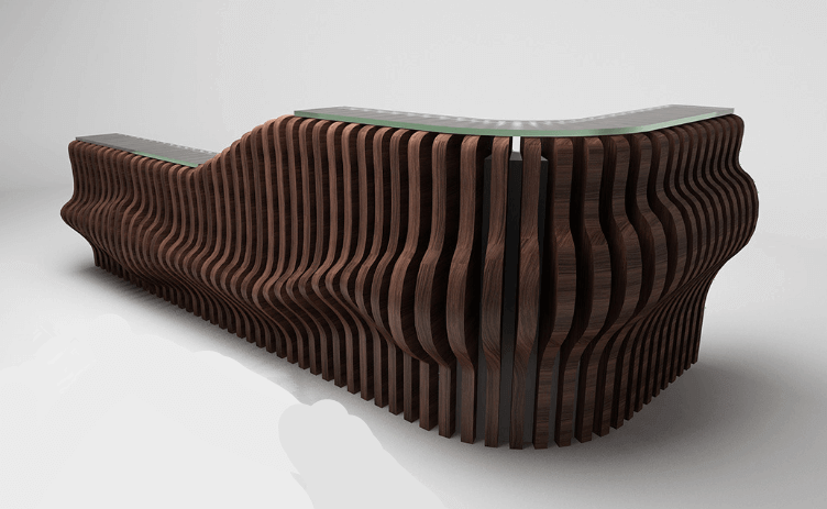 wood bar reception desk