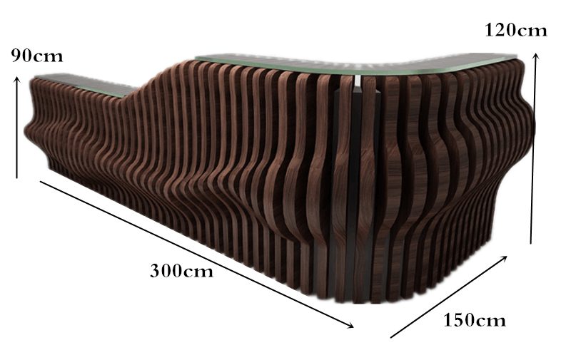 solid wood reception desk