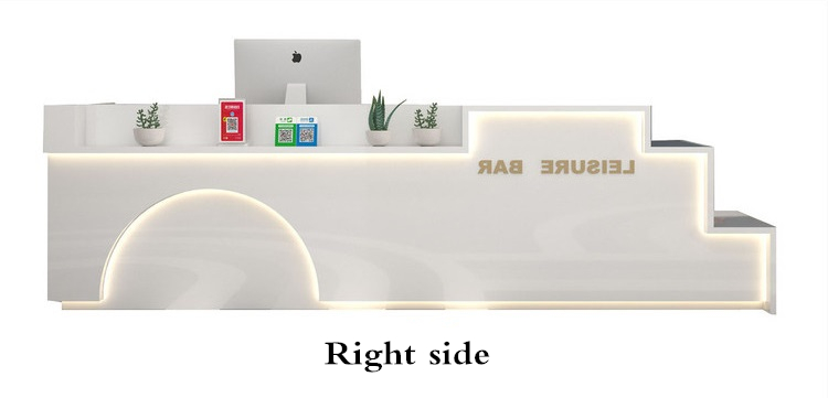 white color reception desk