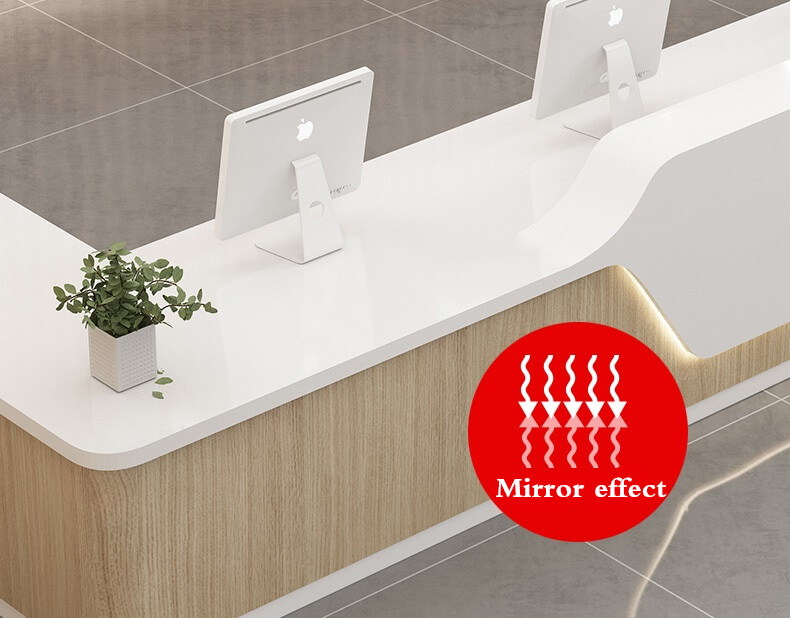 wood reception desk