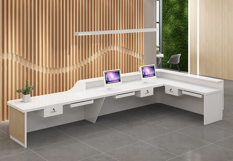 l shape reception desk