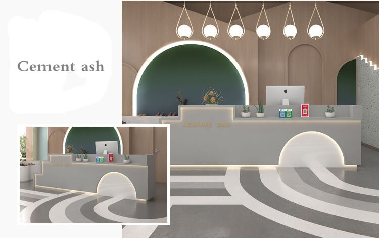 grey reception desk