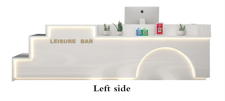 white reception desk