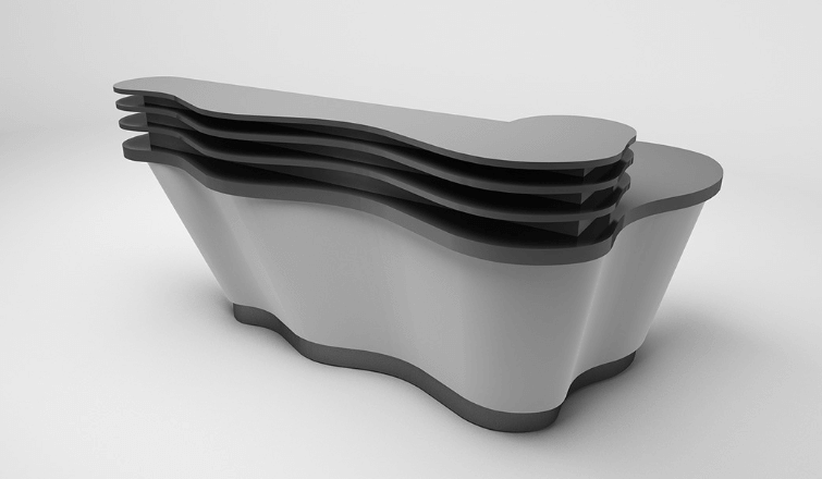 grey reception desk