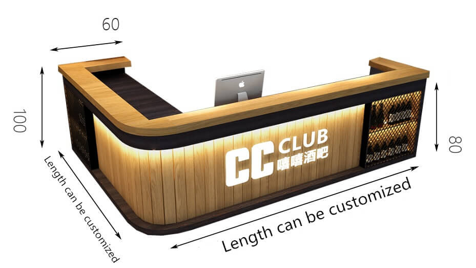 L shape reception desk