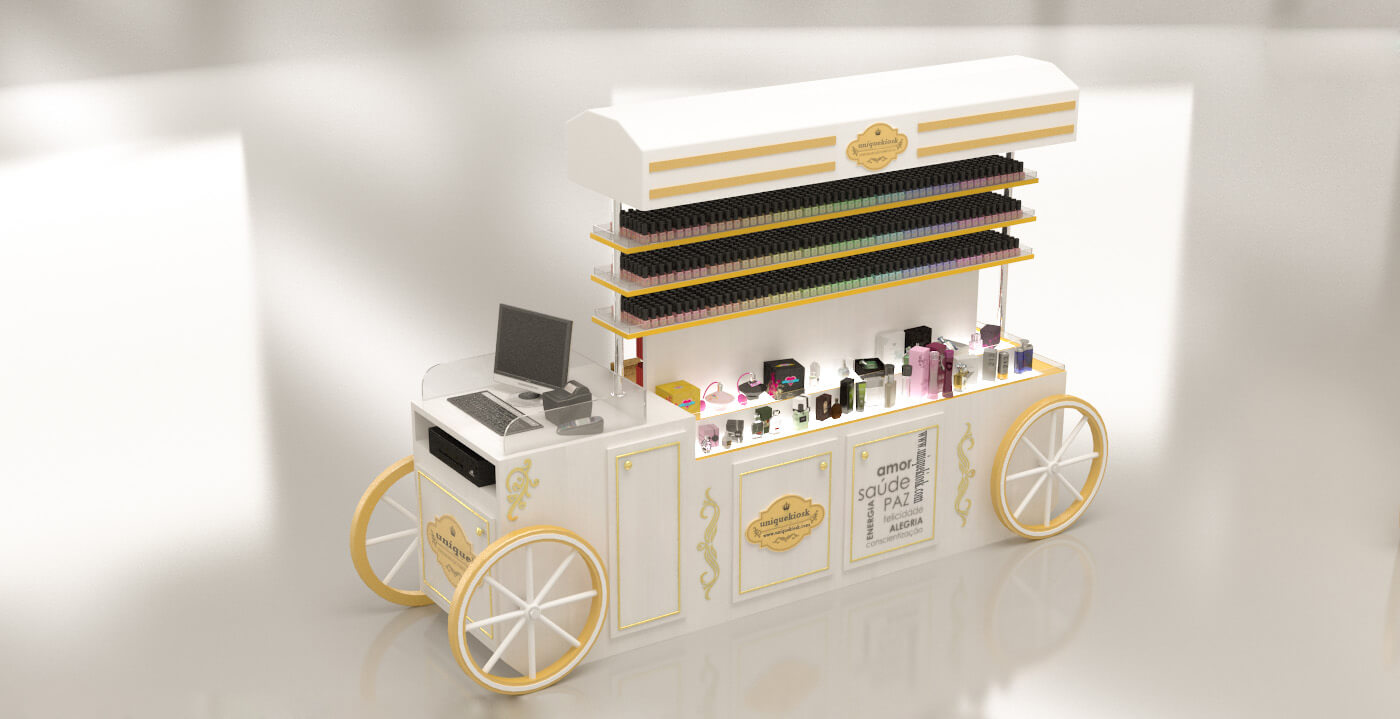 perfume cosmetic display cart