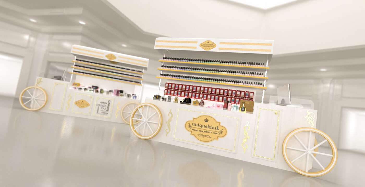 perfume makeup retail cart