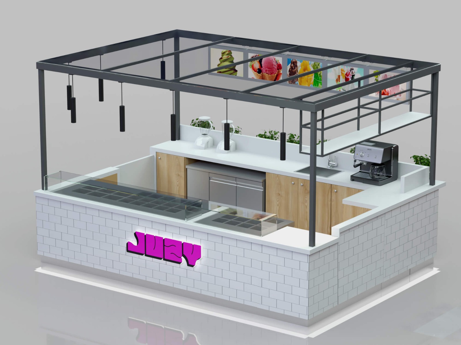 smoothie display booth 