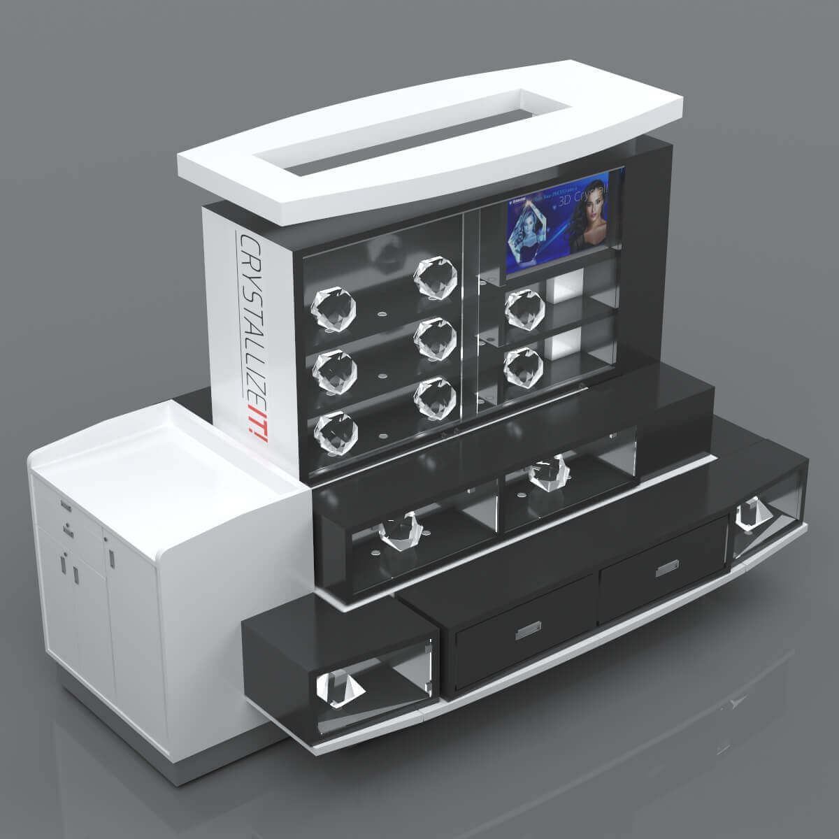 crystal display kiosk