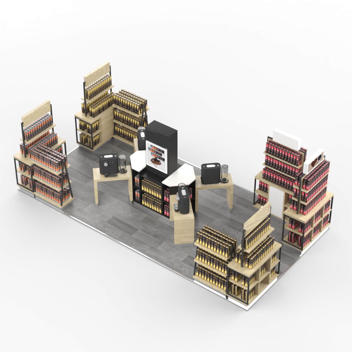retail coffee display showcase