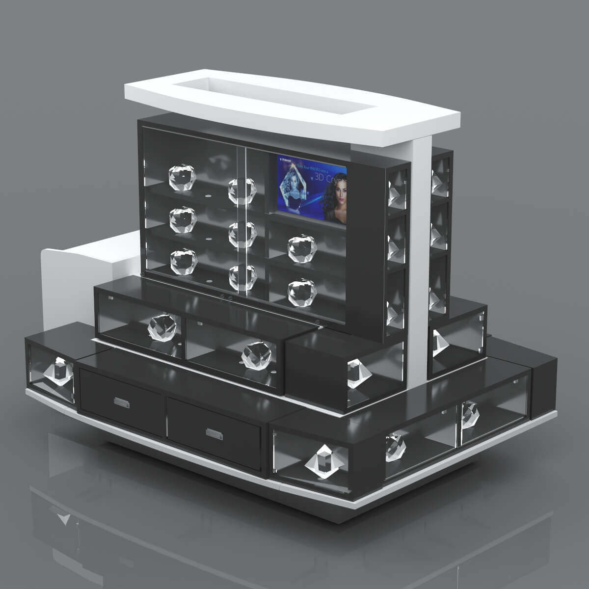 crystal display kiosk