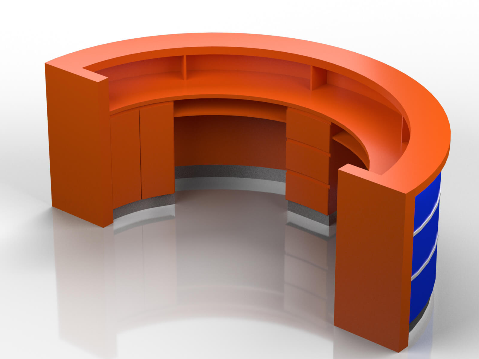 curved reception counter 