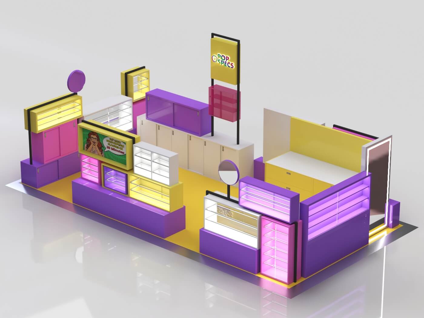 glasses display kiosk 