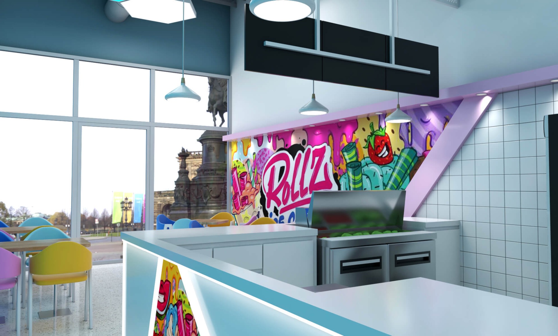 ice cream shop fixture 