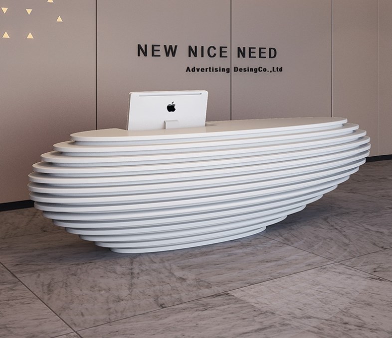 wooden reception desk 