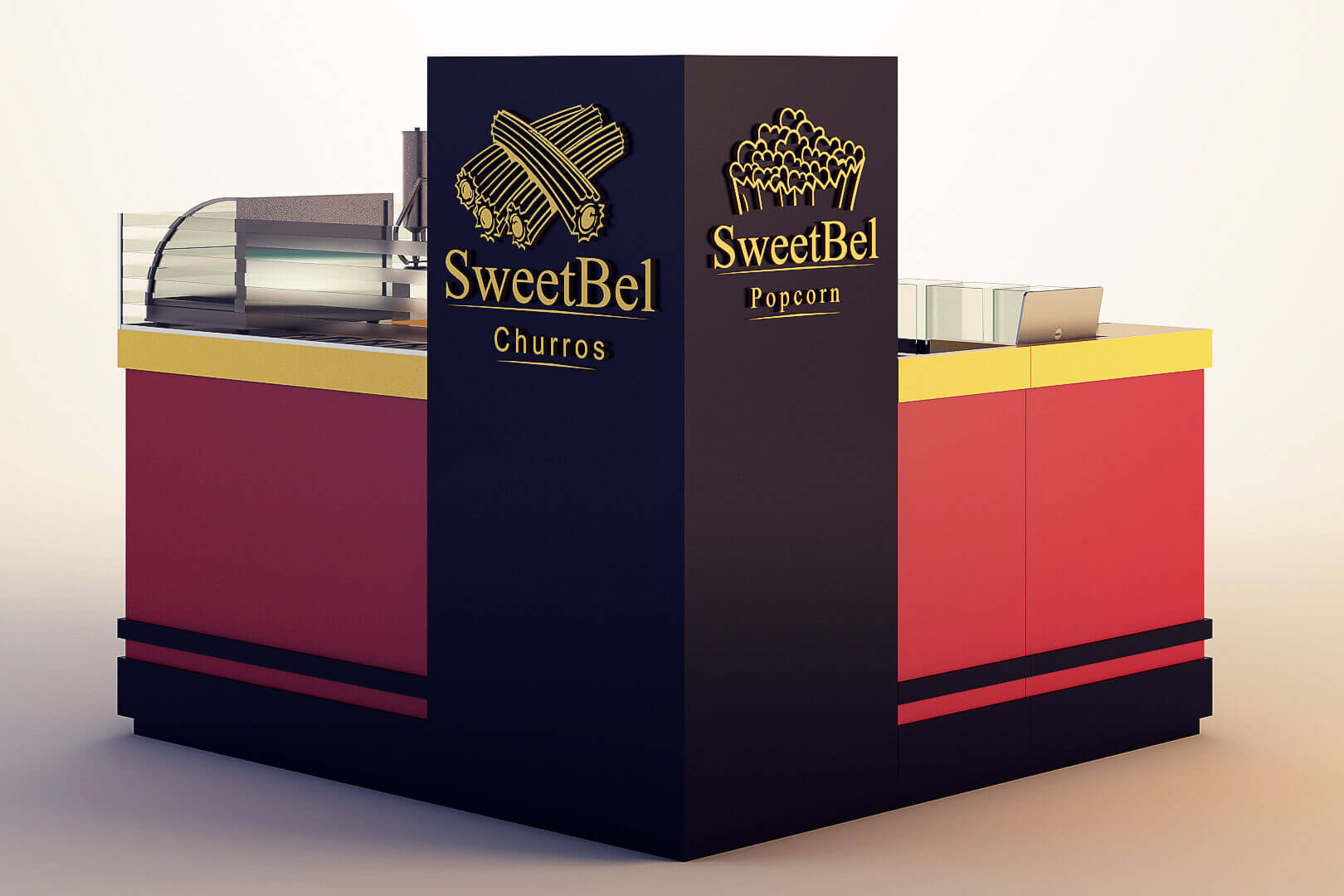 popcorn display kiosk 