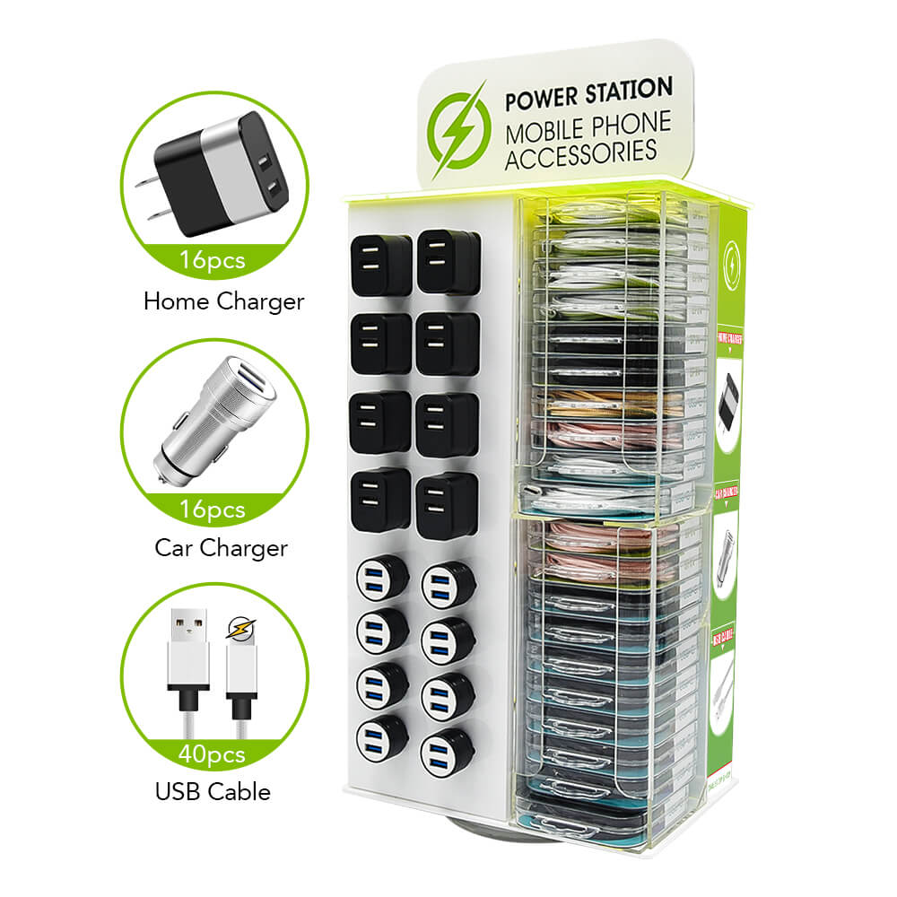 cellphone accessories display showcase