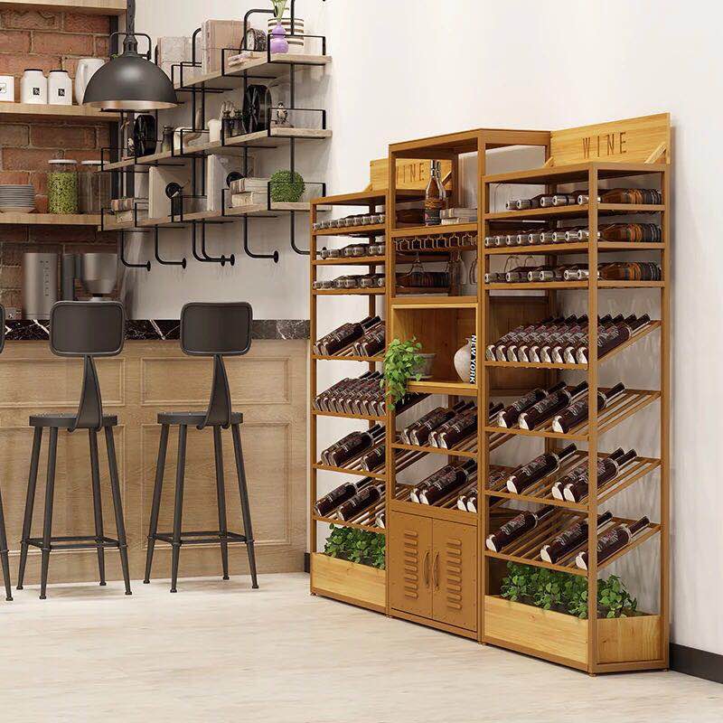 red wine display showcase