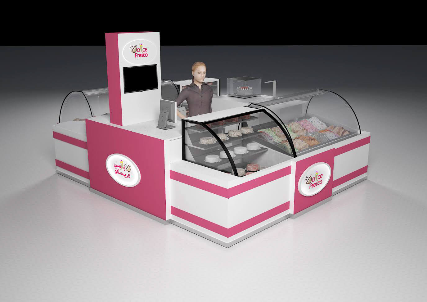 sweet cake display booth 