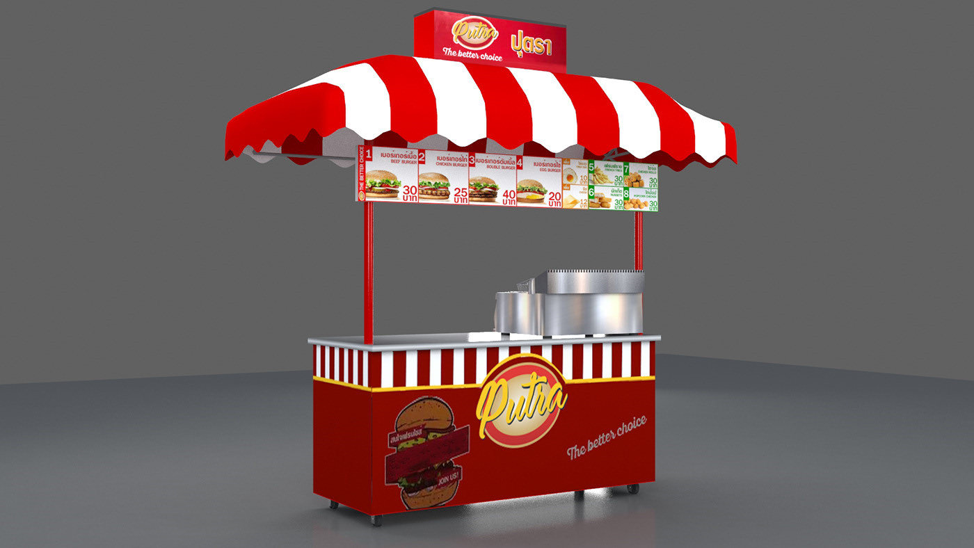 Cute Burger Food Cart