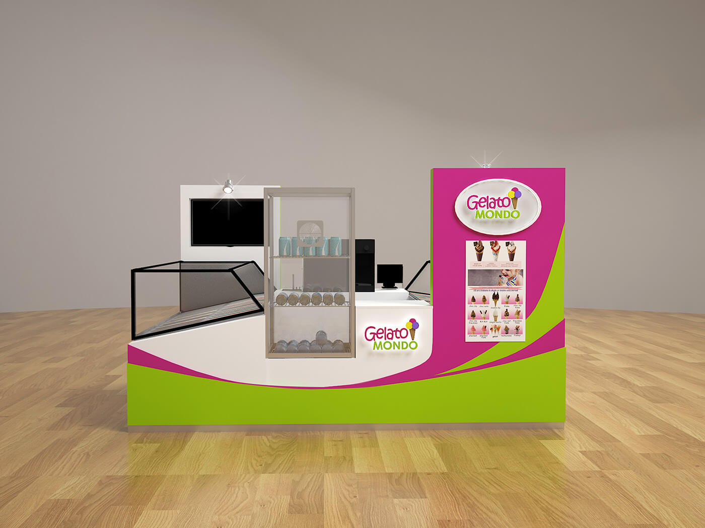 ice ceram display counter 