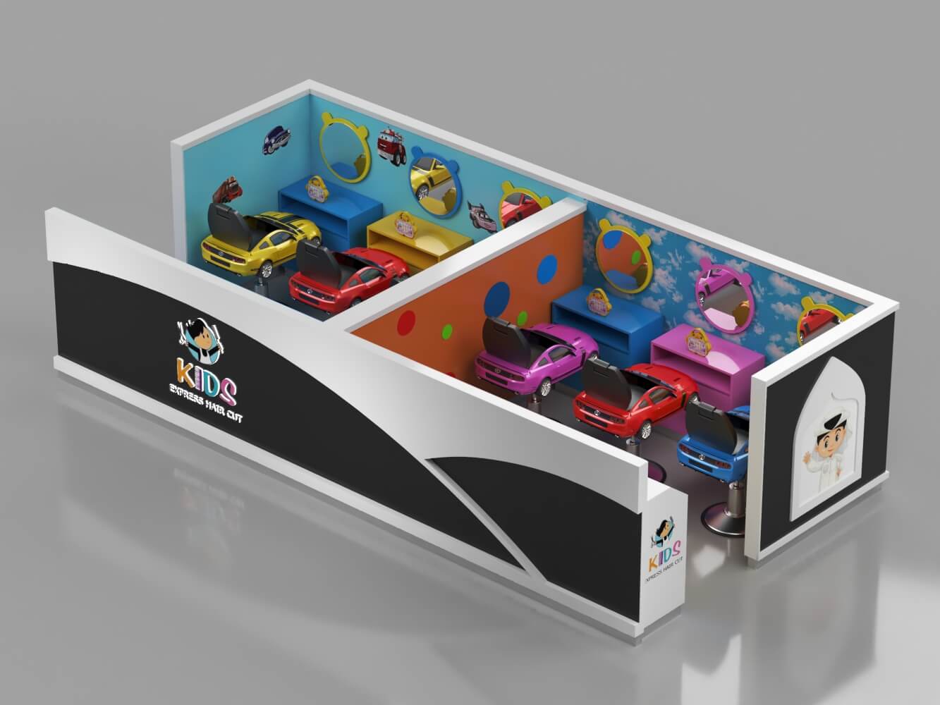 kids hair salon kiosk 
