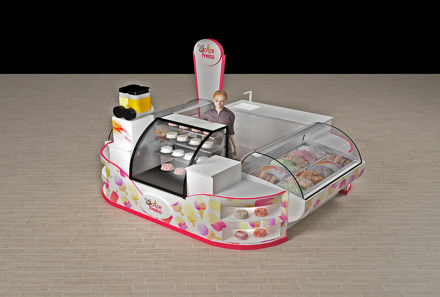 mall ice cream counter 