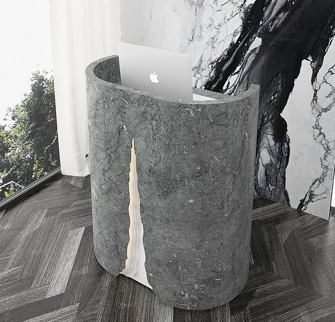 Custom Curved Reception Desk 