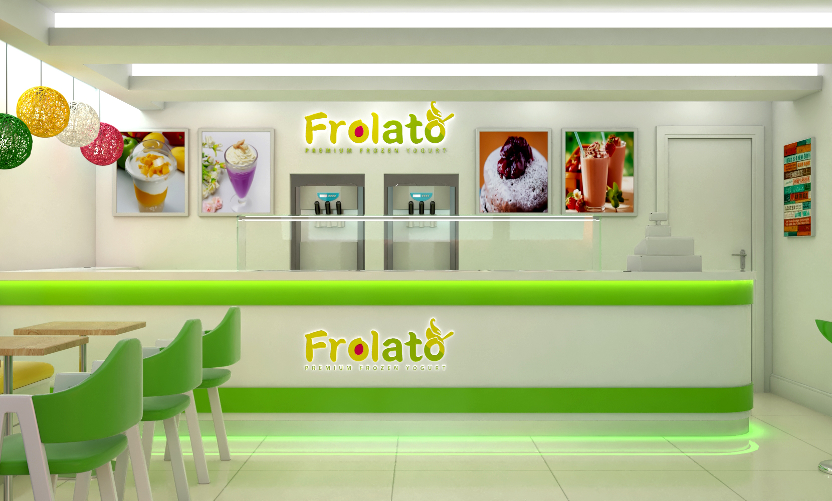 frozen yogurt counter 