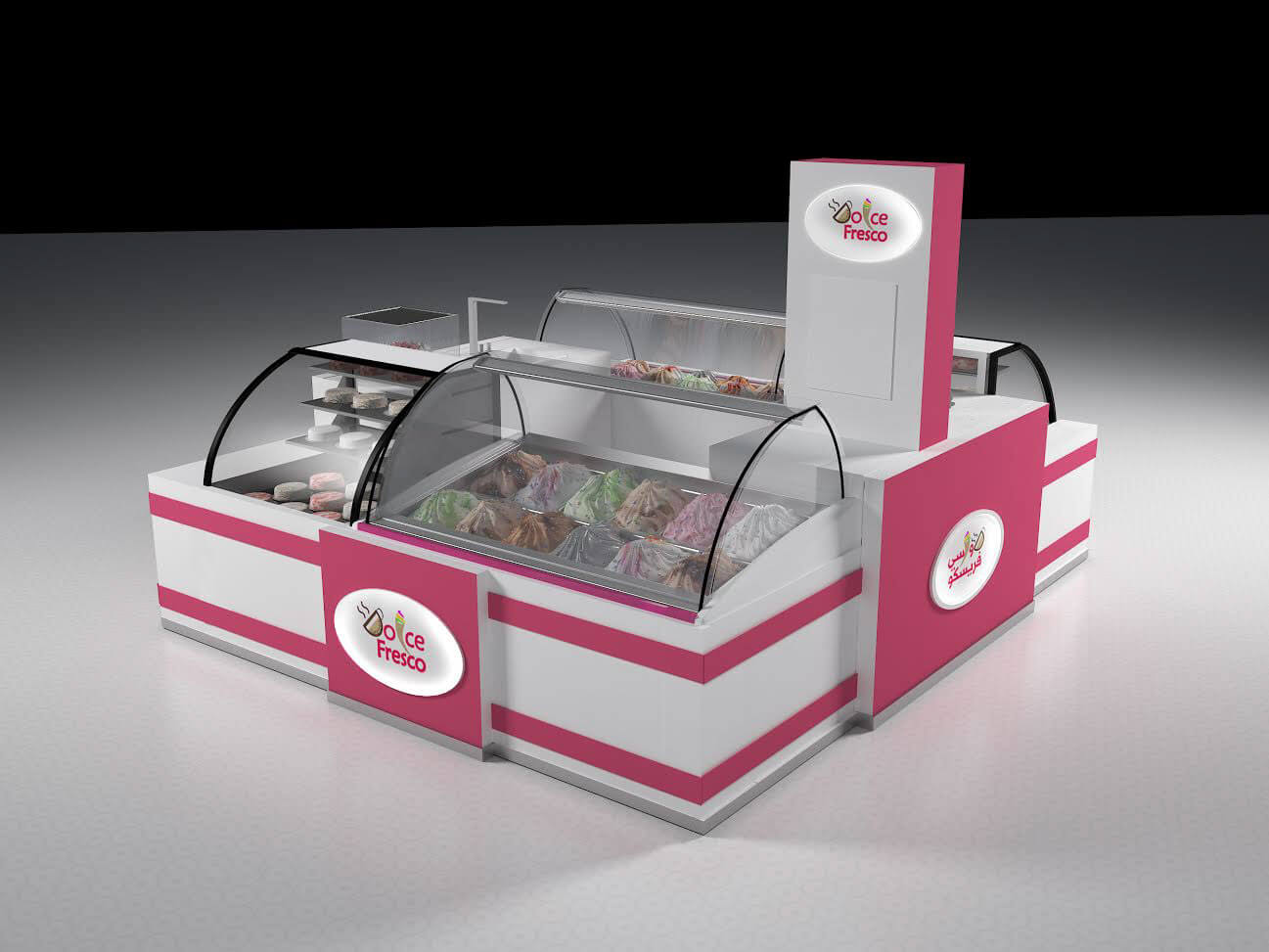 gelato display booth 